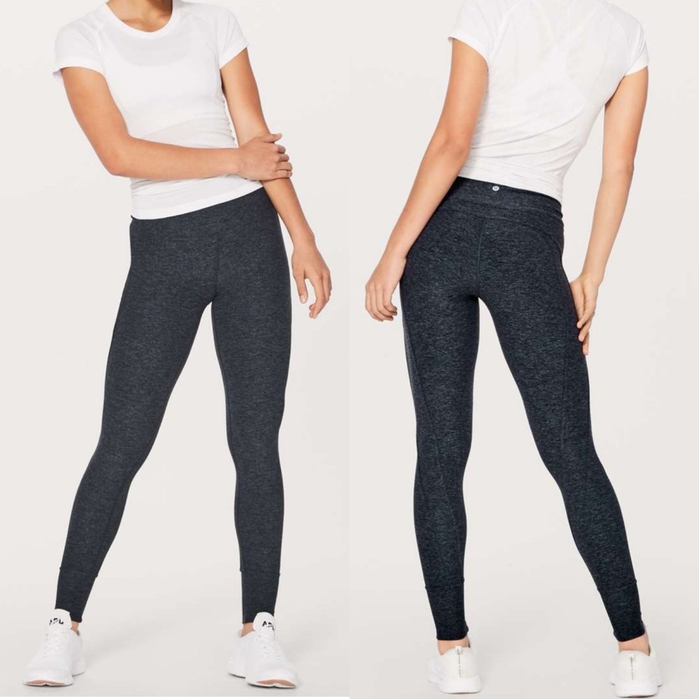 Lululemon Rush Hour Reflective Leggings High Rise Heathered Grey Size 6 W5ATQS